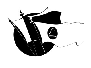 Three pledge flags blowing in the wind vector