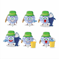 A fisherman sweet blueberry lolipop cartoon picture catch a big fish