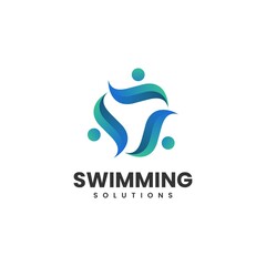 Vector Logo Illustration Abstract Gradient Colorful Style.