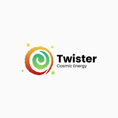Vector Logo Illustration Twister Gradient Colorful Style.