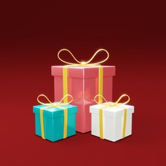 new year gift 3d icon illustration