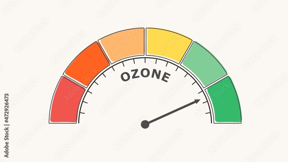 Aufkleber abstract meter read level of ozone result.
