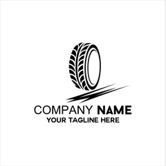 unique car tire illustration logo