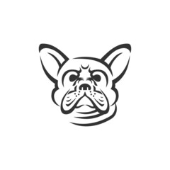 French Bulldog head Icon Illustration Template mascot