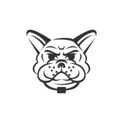 French Bulldog head Icon Illustration Template mascot