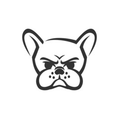 French Bulldog head Icon Illustration Template mascot