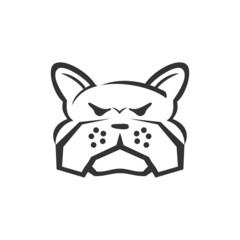 French Bulldog head Icon Illustration Template mascot