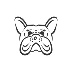 French Bulldog head Icon Illustration Template mascot