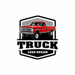 old, retro truck illustration logo vector © winana