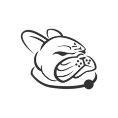 French Bulldog head Icon Illustration Template mascot