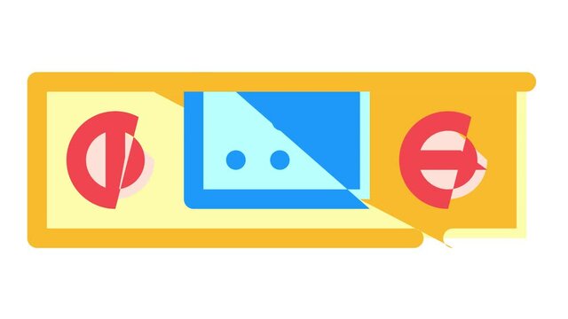 Measuring Equipment color icon animation. Measuring Temperature And Weight, Distance And Water Ph Gadget, Accelerometer And Planimeter