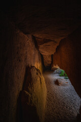 View on Whispering Cave in Echo Park Campground, Dinosaur Nation Monument, Utah and Colorado, USA