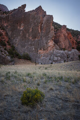 Landscape photo on a stone wall background in Echo Park Campground, Dinosaur Nation Monument, Utah and Colorado, USA
