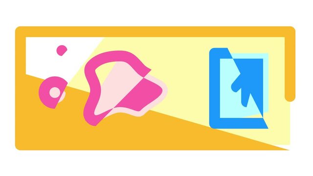 Medical Checkup Health color icon animation. Medical Questionnaire And Card, Blood Test And Analysis, Cardiogram And Endoscope