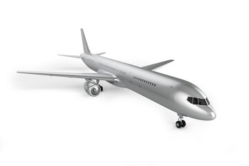 Airplane on white background mock up