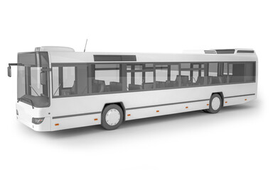 Bus on white background mockup