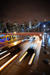 Fototapeta na wymiar New York City Skyline from the Brooklyn Bridge