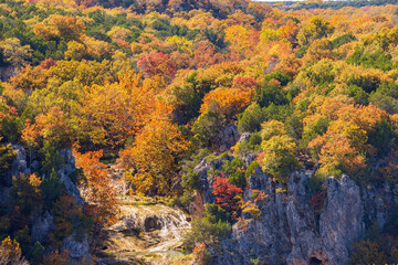 Fototapeta premium High angle view of the beautiful landscape of Turner Falls
