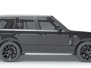 Black Suv car on white background mockup