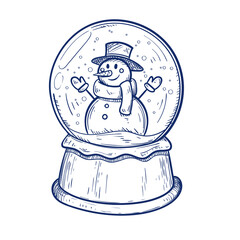 beautiful illustration coloring christmas ball new year christmas congratulation card colorless happiness joy family fun winter gifts contour