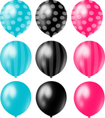 Balloons clipart TIKTOK Color. Party clipart. Colorful single balloon clipart. Bunches of balloons clipart. Digital 