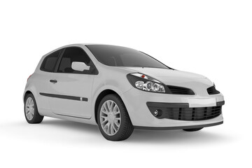White small car on white background mock up