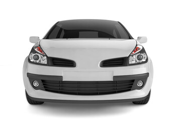White small car on white background mock up