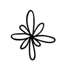 Cute star with yellow shape isolated on white background. Doodle style. Christmas star.