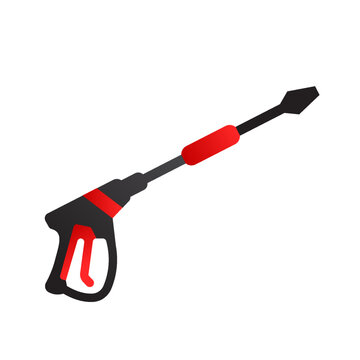 High Pressure washer gun Jet Spray Minimal Logo Icon Flat Pictogram Symbol 