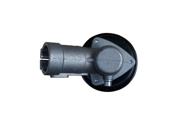 Trimmer Gearbox Gearhead Brush Cutter Grass, Trimmer Replace Gear Head, Lawn Mower Parts Gardening Tool isolated on white background with clipping path.