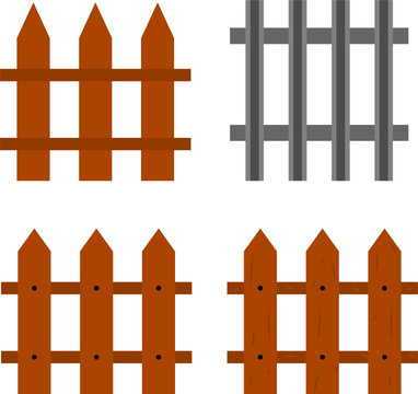 set of outdoor fence icon 