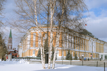 Naklejka premium Moscow. Russia. The Red Square. Kremlin. Spasskaya Tower. Russian Federation.