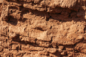 brick wall texture. captured in ancient Merv, Turkmenistan on a bright sunny day.
