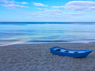 beach, palm trees and Andaman sea in Thailand on Phuket island