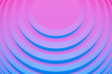 3d illustration of a stereo purple, blue stripes . Geometric stripes similar to waves. Abstract   glowing crossing lines pattern