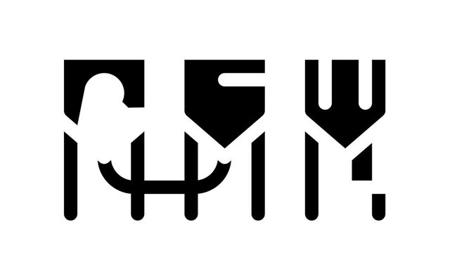 Oil Production Plant glyph icon animation. Olive Tree And Oil Bottle, Elevator And Crusher, Brazier And Sorting Line, Press And Refiner