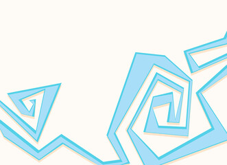 Abstract background with blue zigzag and curly lines pattern and some copy space area