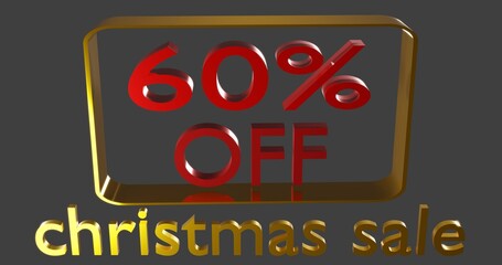 sale 60% off text 3d