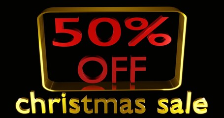 50% sale discount text 3d sale
