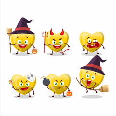 Halloween expression emoticons with cartoon character of yellow love gummy candy