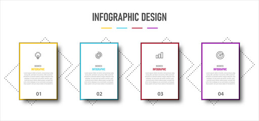 infographic design timeline with number options processes.