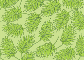 Minimalist background with green simple leaves pattern