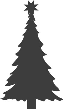 Christmas tree with a star. Vector image.