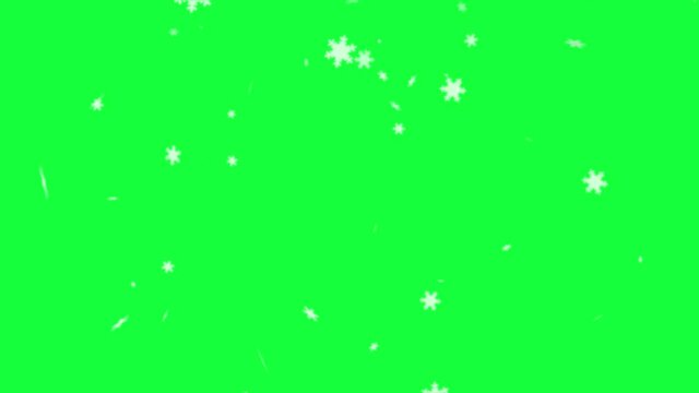 Blue colored animated cartoonish snowfall video in high resolution easy to use in black background.