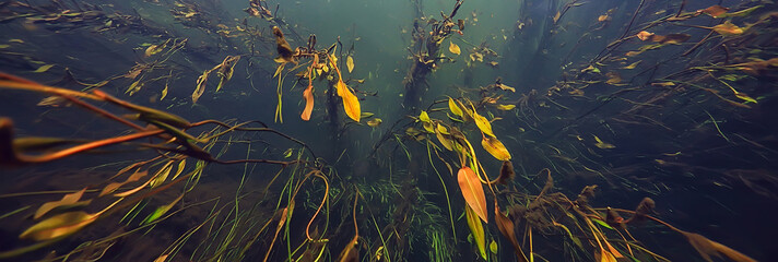 abstract underwater background in the lake, clean freshwater
