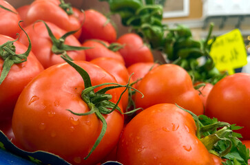 Organic Vegetable Tomato in a Grocery Market