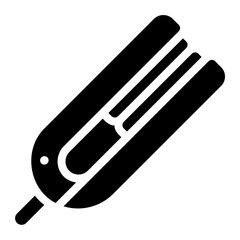 hair iron glyph icon