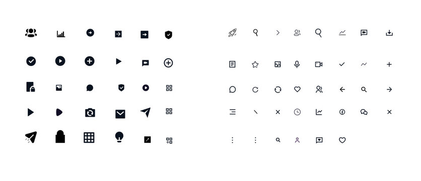 Icon Pack. Stock icons set. Thin and bold icon collection set. Simple vector icons