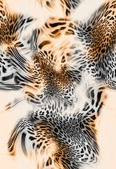 Fototapeta na wymiar Leopard skin pattern texture; Fashionable print