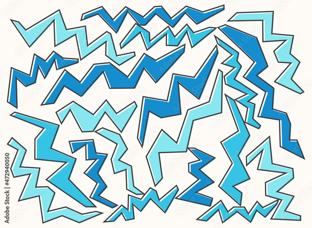 Poster simple background with colorful zigzag line pattern